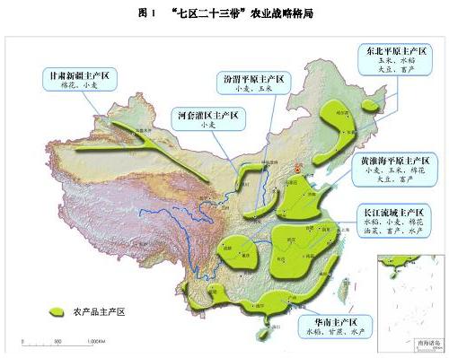 图表：图1  “七区二十三带”农业战略格局 新华社发